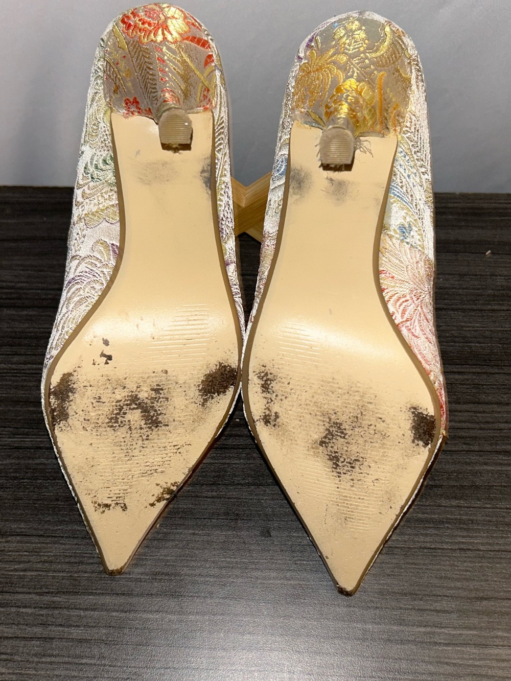 Steve Madden Metallic Floral Brocade Pointed-Toe Pumps - Picture 7 of 8